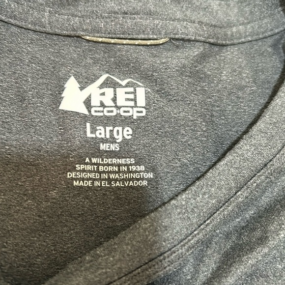 REÍ COOP LONG SLEVEE TEE MEN SIZE LARGE GRAY SCOOP NECK - Picture 6 of 9